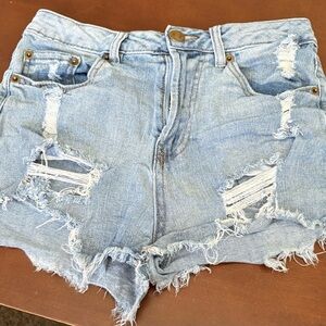 Rue21 Blue Distressed Jean Shorts